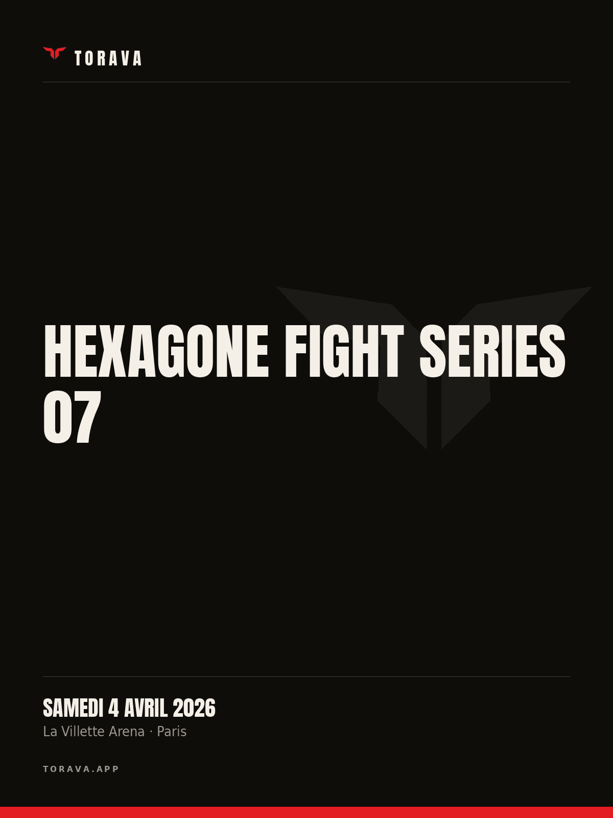 Affiche du gala Hexagone Fight Series 07 à Paris